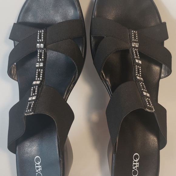 CATO Women's Slip-on Sandals Black Clogs Rhinestone Size 10W 32771099 - Picture 9 of 11